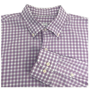 Peter Millar Plaid Long sleeve Casual Button Down Shirt Workwear Purple Men’s XL